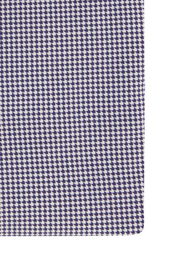 Ledub overhemd Modern Fit New normale fit blauw geprint katoen