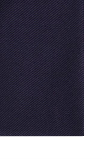Ledub overhemd mouwlengte 7 normale fit donkerblauw effen katoen