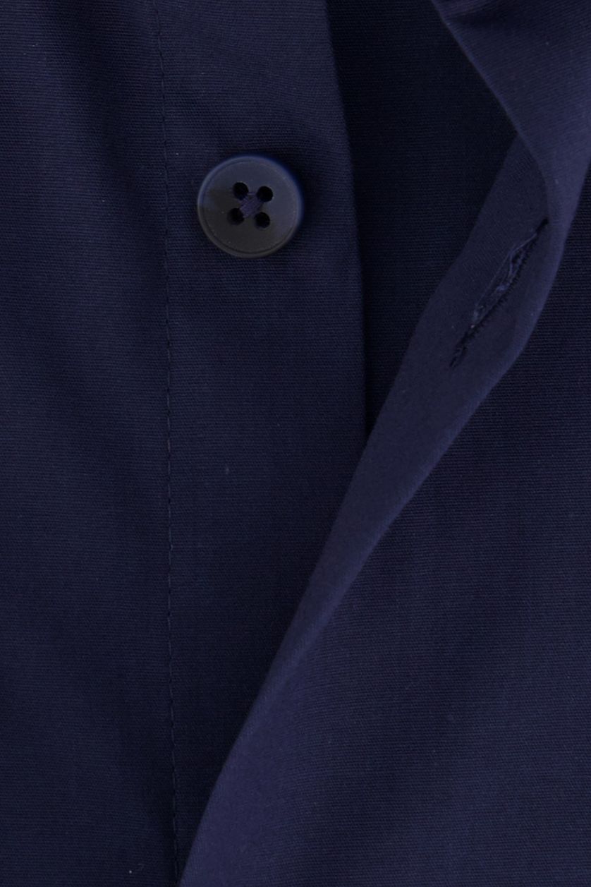 Ledub mouwlengte 7 overhemd donkerblauw modern fit katoen