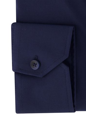 Ledub donkerblauw overhemd modern fit katoen mouwlengte 7