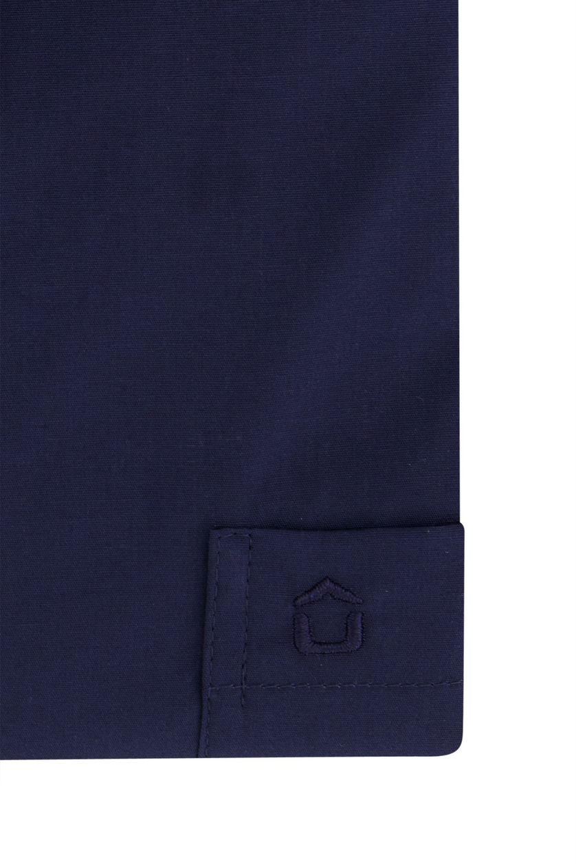 Ledub mouwlengte 7 overhemd donkerblauw modern fit katoen