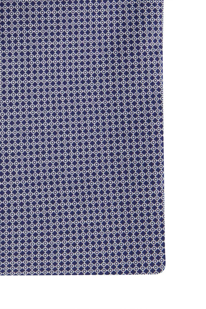 Ledub business overhemd normale fit donkerblauw geprint katoen