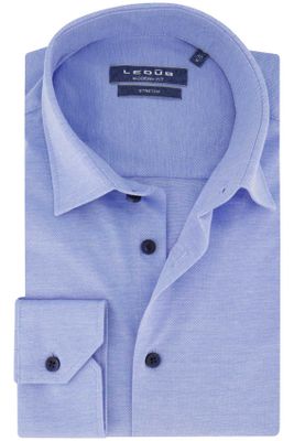 Ledub Ledub business overhemd normale fit lichtblauw gemeleerd katoen