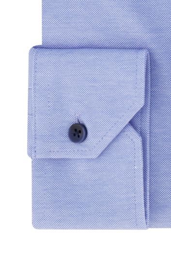 Ledub business overhemd normale fit lichtblauw effen katoen