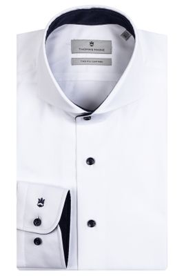 Thomas Maine Thomas Maine overhemd mouwlengte 7 normale fit wit effen katoen