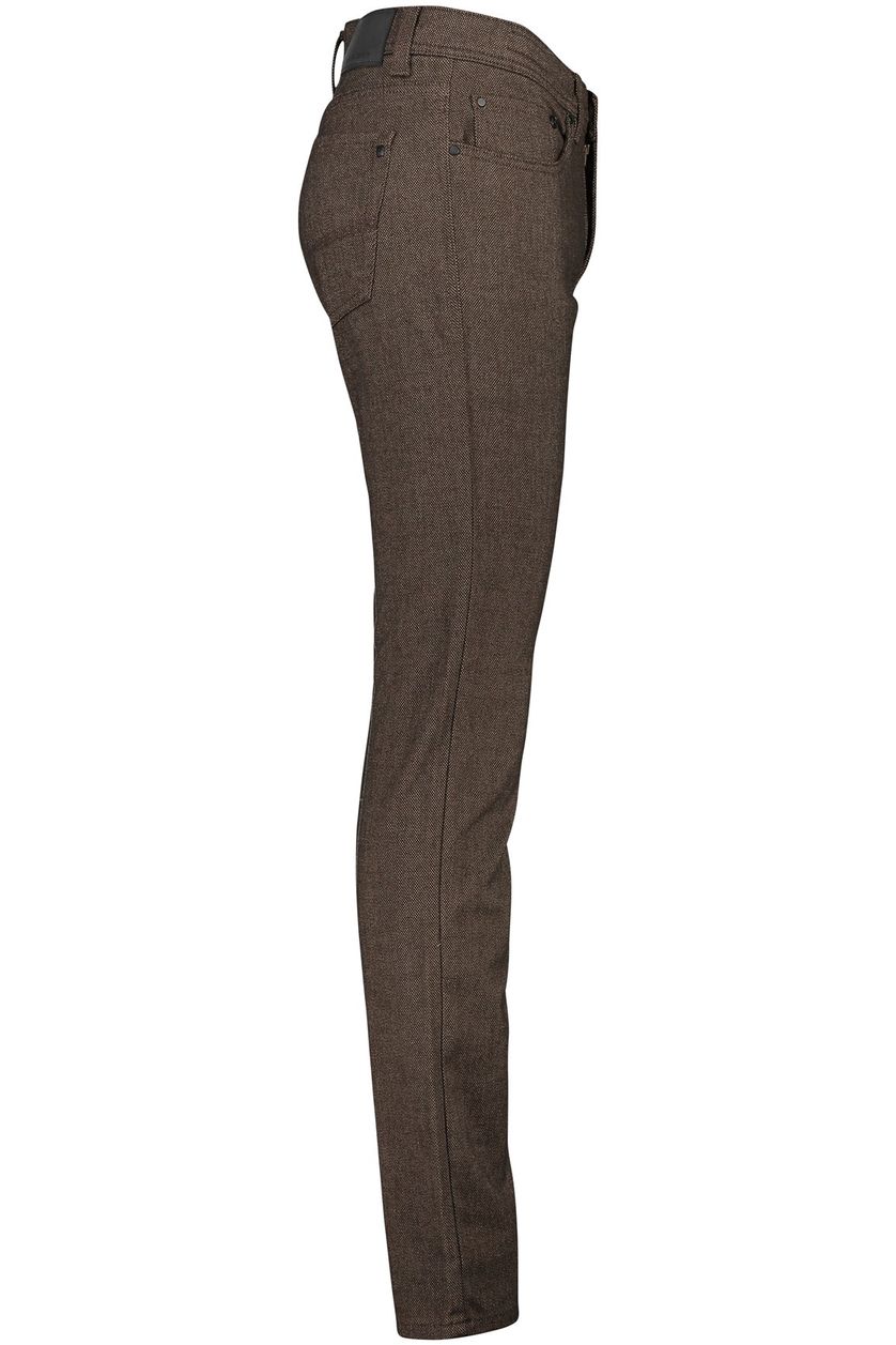 Pierre Cardin jeans bruin tapered fit modern effen 