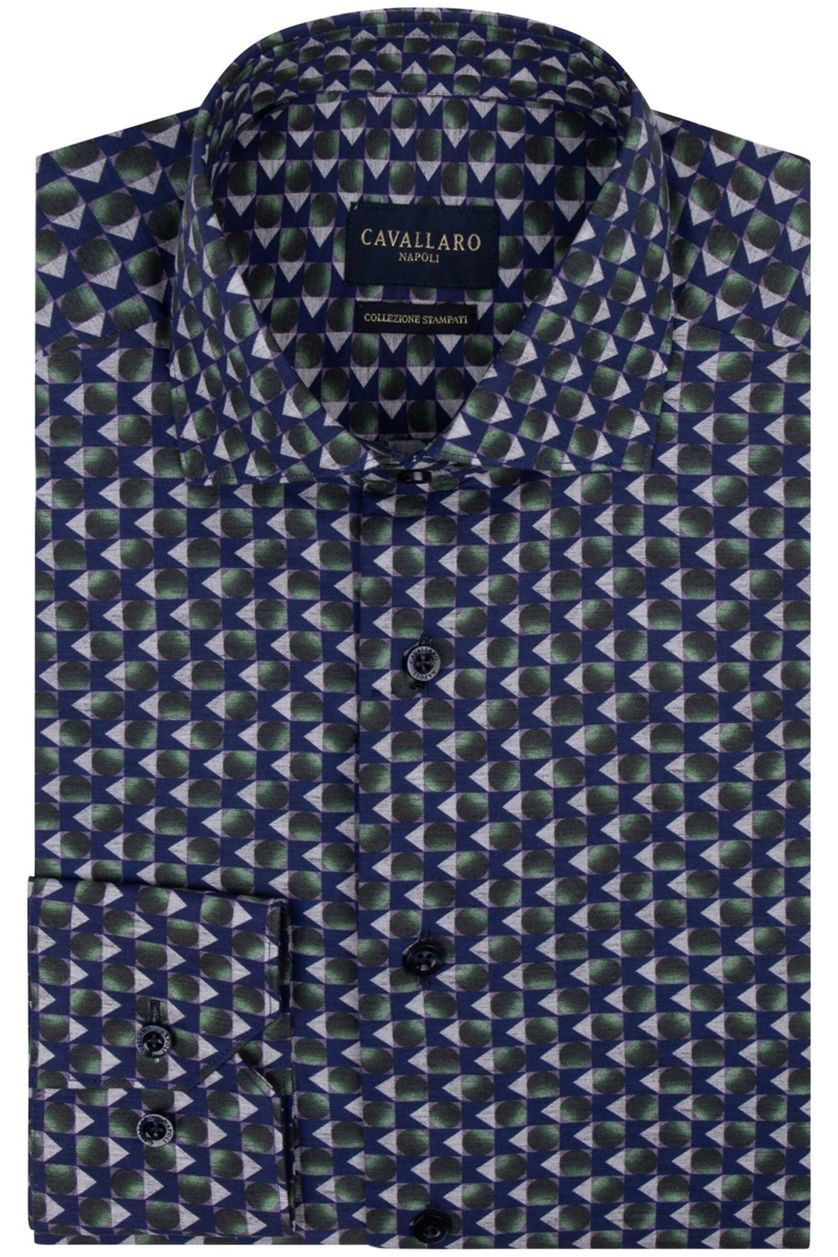 Cavallaro business overhemd Cesario slim fit donkerblauw