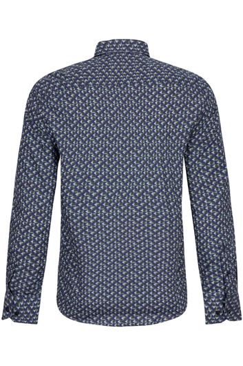 Cavallaro business overhemd slim fit donkerblauw geprint katoen