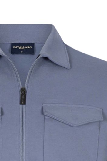 Cavallaro casual blauw overhemd normale fit 