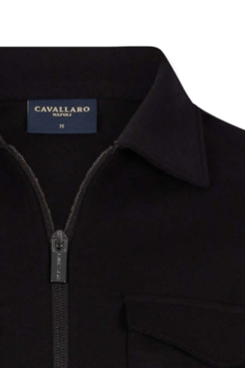 Cavallaro casual normale fit overhemd zwart