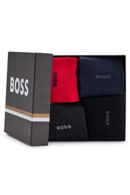 Hugo Boss Hugo Boss sokken rood blauw zwart 4-pack giftbox