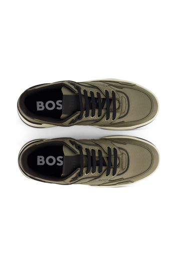 Hugo Boss sneakers groen effen leer