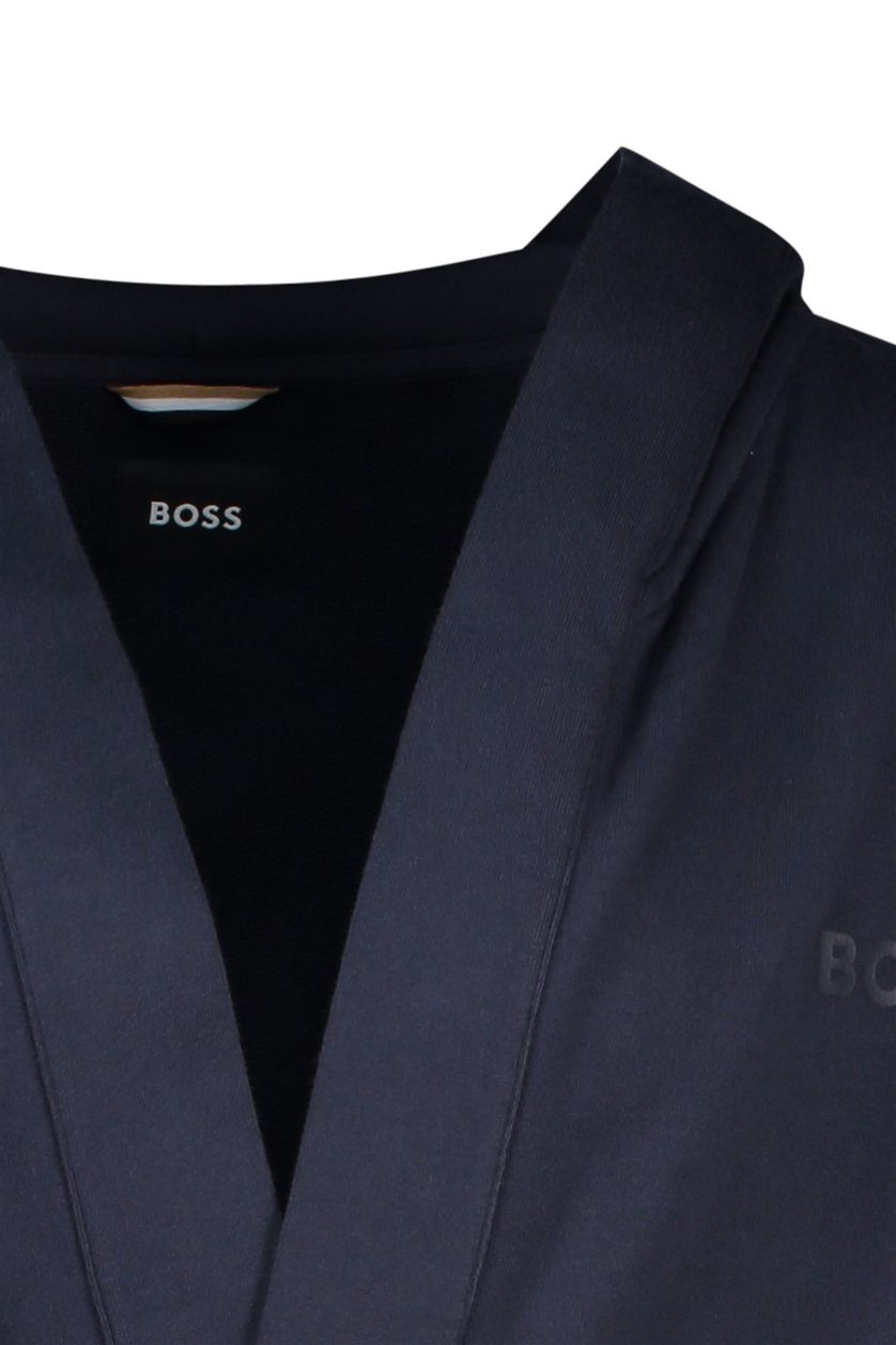 Katoenen Hugo Boss badjas F. Terry Robe donkerblauw