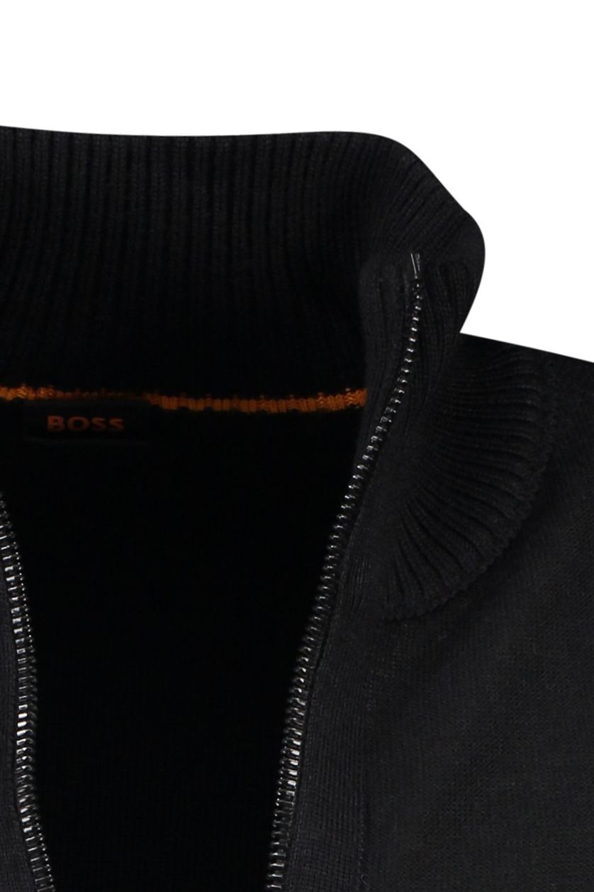 Hugo Boss Orange normale fit Vest zwart Big&Tall Avac FZ