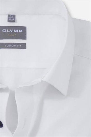 Olymp business overhemd Luxor Comfort Fit wijde fit wit effen katoen