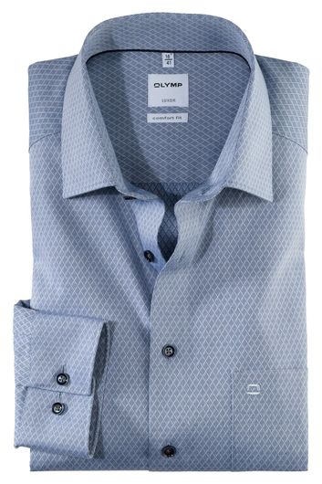 Olymp business overhemd Luxor Comfort Fit lichtblauw met borstzak