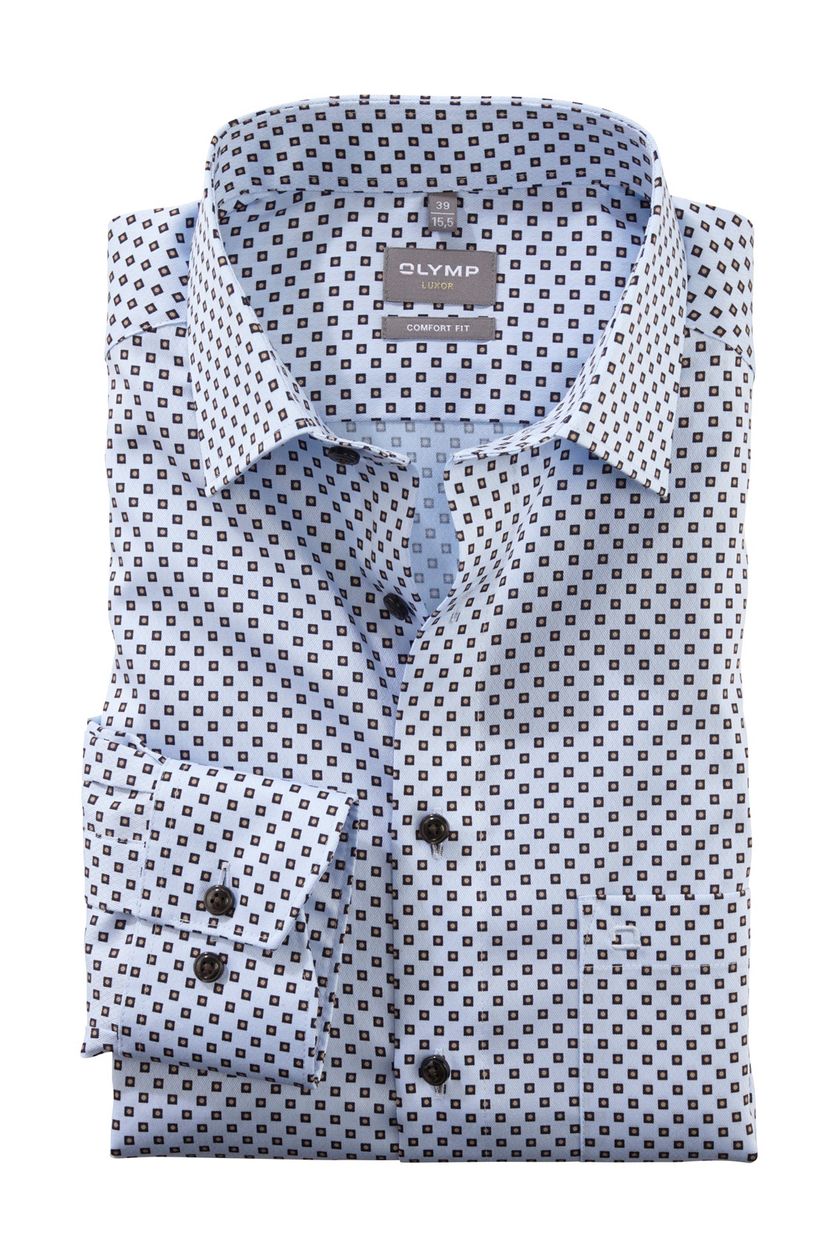 Olymp business overhemd met borstzak lichtblauw