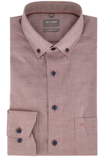 Olymp business overhemd Luxor Comfort Fit wijde fit roze effen katoen
