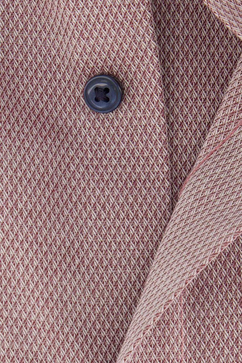 Olymp business overhemd Luxor Comfort Fit wijde fit roze effen katoen structuur