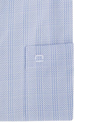 Olymp business overhemd normale fit lichtblauw geprint katoen