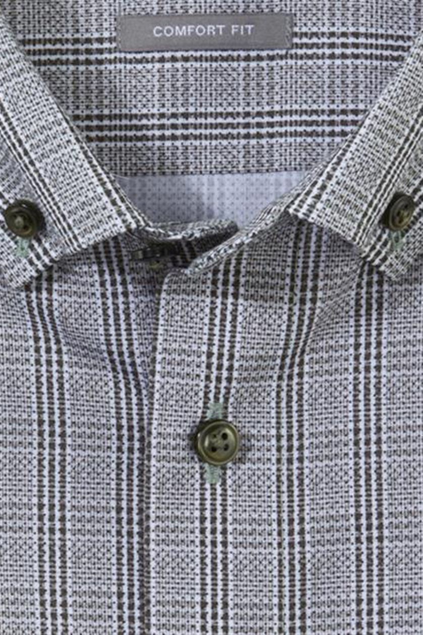Olymp business overhemd Luxor Comfort Fit grijs geruit 100% katoen
