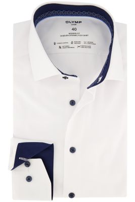 Olymp Olymp overhemd mouwlengte 7 normale fit wit effen katoen