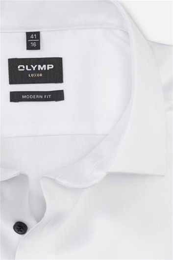 Olymp business overhemd Luxor Modern Fit normale fit wit effen katoen