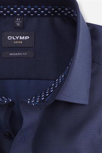 Donkerblauw zakelijk Olymp overhemd Luxor Modern Fit normale fit