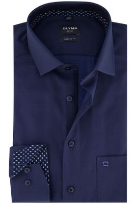 Olymp Olymp overhemd mouwlengte 7 Luxor Modern Fit donkerblauw wide spread boord