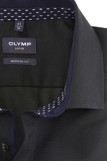 Olymp overhemd ml 7 modern fit donkergroen katoen
