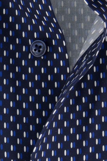 Olymp overhemd donkerblauw geprint modern fit ml7