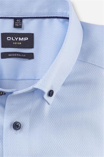 Olymp business overhemd Luxor Modern Fit normale fit lichtblauw effen katoen
