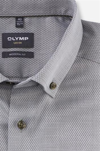 Grijs effen Olymp overhemd Luxor Modern Fit
