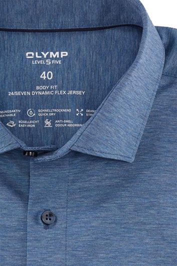 Olymp overhemd lichtblauw geprint