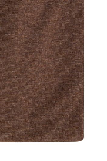 Olymp business overhemd normale fit bruin effen katoen