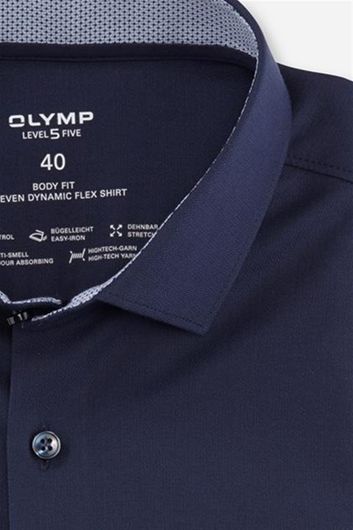 Level Five Olymp overhemd mouwlengte 7 extra slim fit navy uni