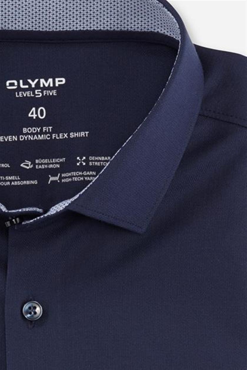 Olymp mouwlengte 7 overhemd Level Five donkerblauw uni
