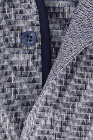 Olymp overhemd mouwlengte 7 Level Five extra slim fit blauw geprint katoen donkerblauwe knopen