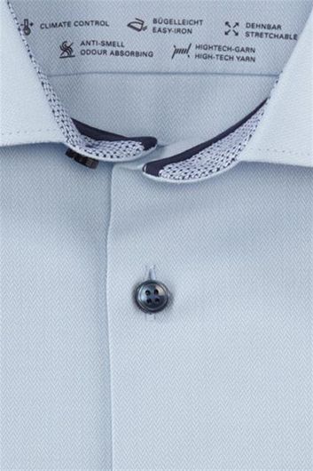 Olymp business overhemd super slim fit lichtblauw effen katoen