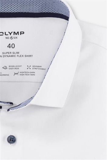 Olymp overhemd mouwlengte 7 extra slim fit wit effen katoen