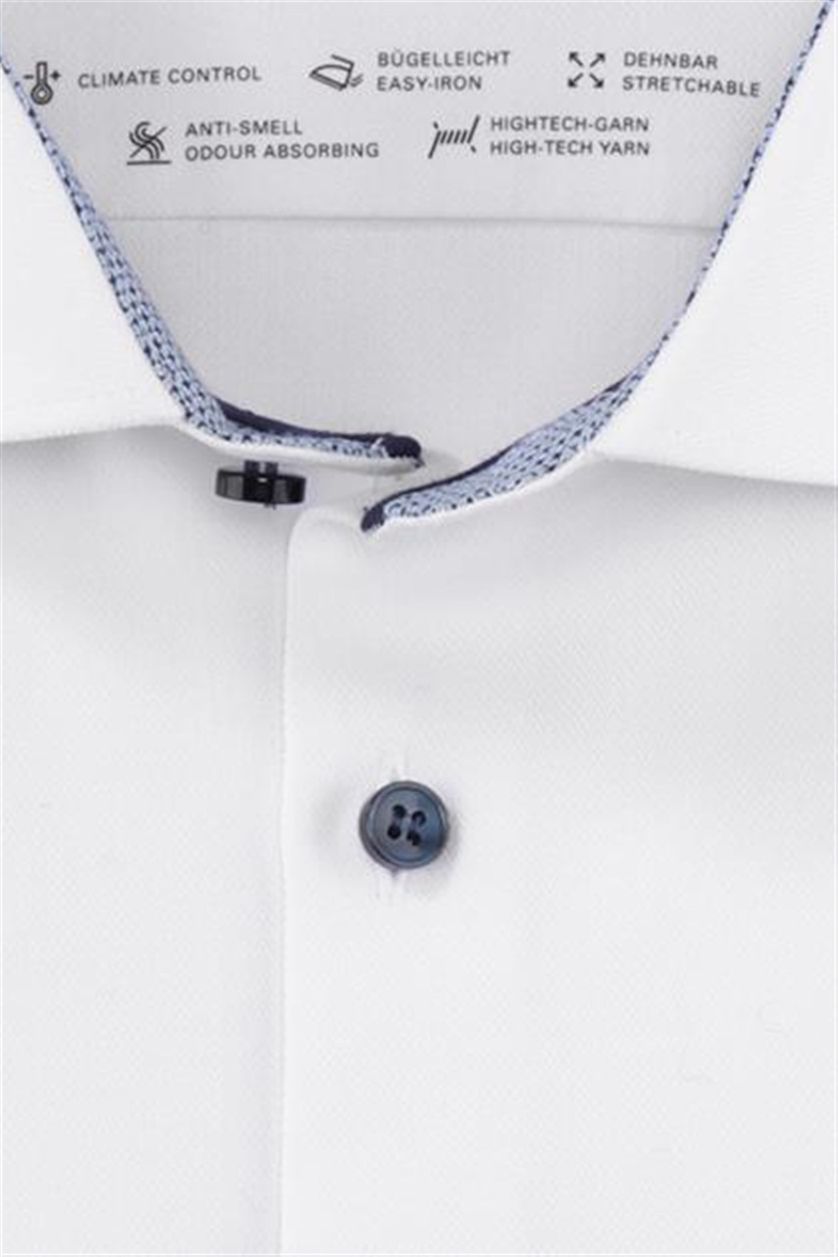Katoenen Olymp overhemd mouwlengte 7 extra slim fit wit effen