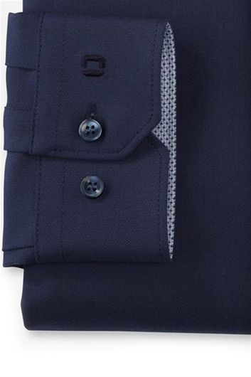 Olymp overhemd mouwlengte 7 extra slim fit donkerblauw effen katoen