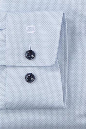 Olymp luxor 24/seven overhemd heren modern fit lichtblauw geprint katoen