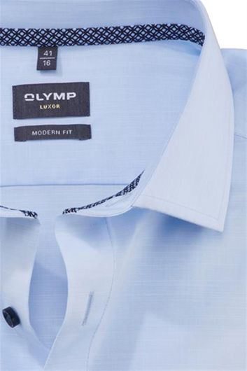 Olymp Modern Fit overhemd normale fit lichtblauw effen katoen