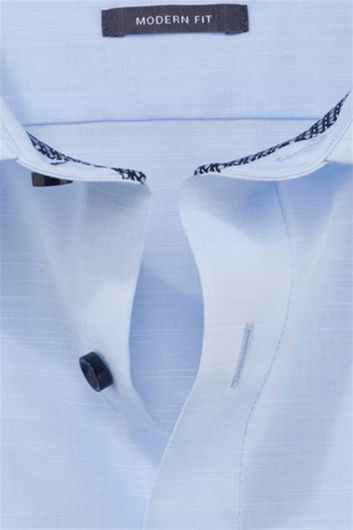 Olymp Modern Fit overhemd normale fit lichtblauw effen katoen