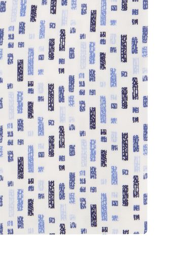 Olymp overhemd modern fit wit/blauw geprint katoen