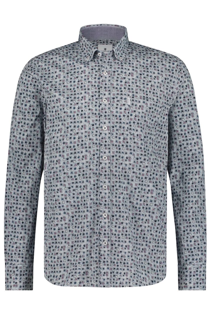 Grijs State of Art casual overhemd normale fit print