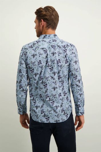 State of Art casual overhemd wijde fit lichtblauw geprint 