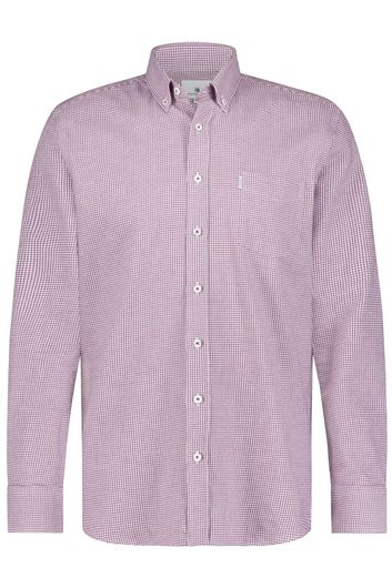 State of Art casual overhemd wijde fit roze wit geruit katoen