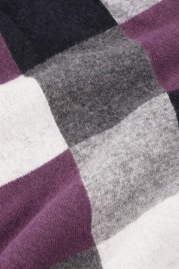 State of Art sjaal grijs donkerblauw paars geprint 